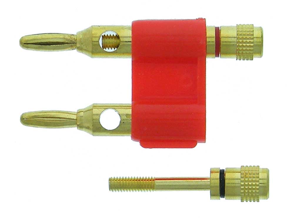 Dual Binding Post with 4mm Banana Plug Jacks, 2-Way Black and Red Term –  Electronix Express