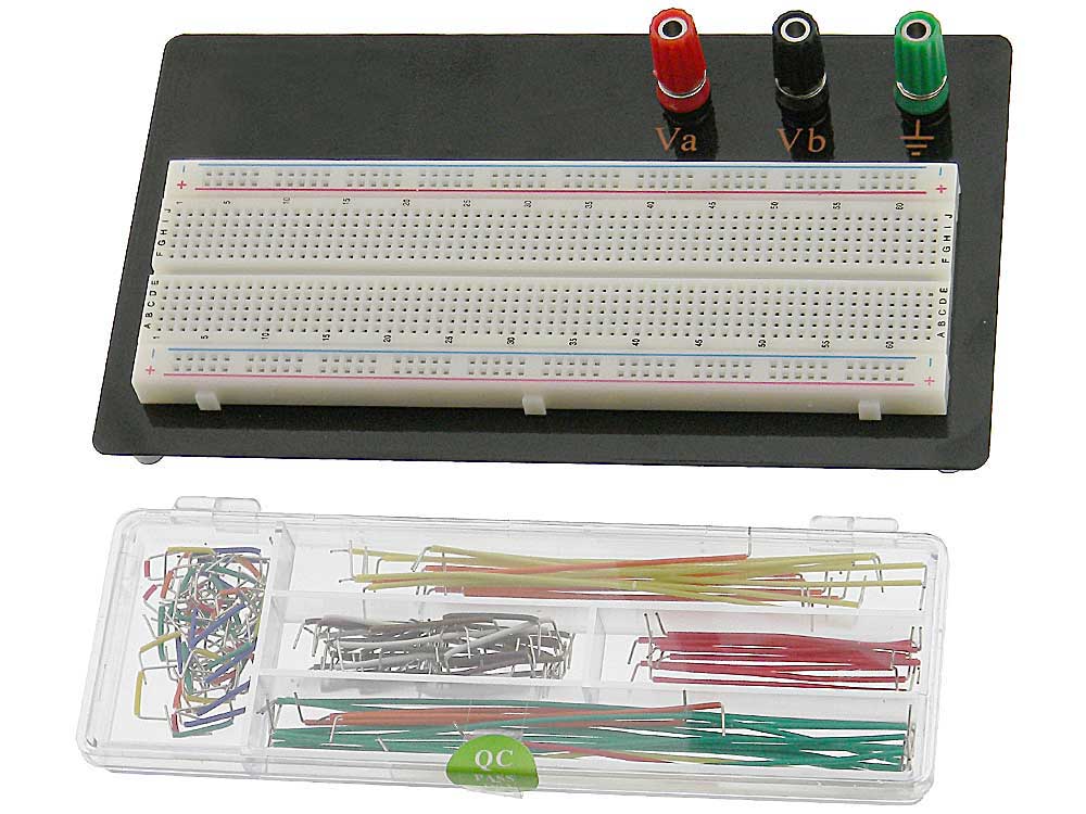 Tektrum Externally Powered Solderless 4660 Tie-Points Experiment Plug-In  Breadboard Kit with Jumper Wires, Power Module, Wall Adaptor For  Proto-Typing