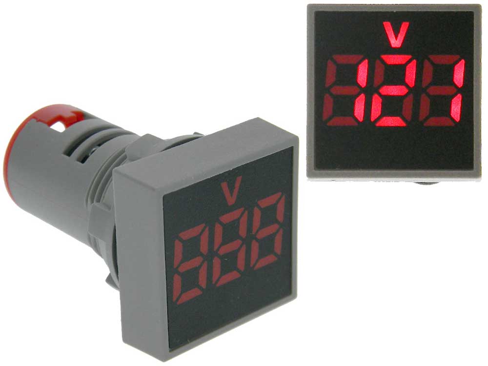 Digital Voltmeter Mount AC LED Display Red