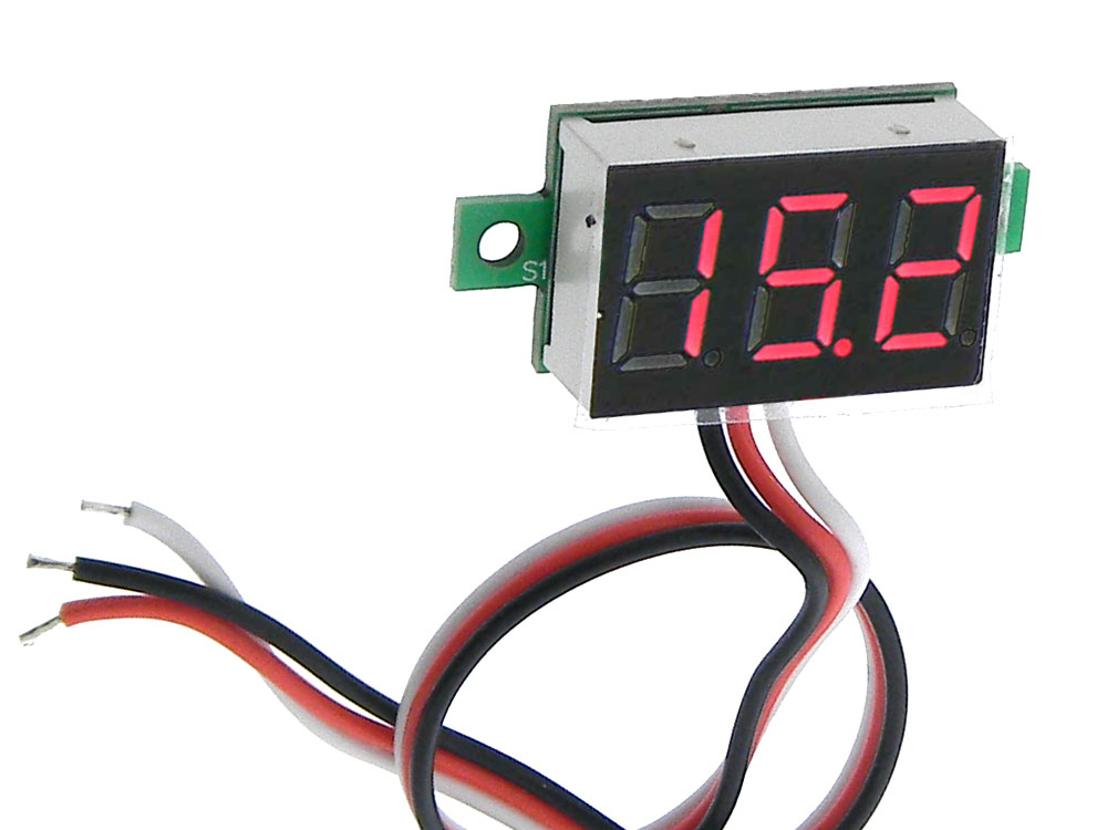 0-100VDC 3 Digit Red LED Mini Panel Meter 3