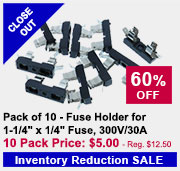 Pack of 10 - Fuse Holder for 1-1/4