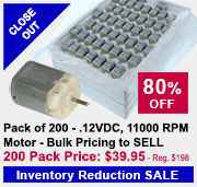 1/2 case of 200 - 12VDC, 11000 RPM Motor