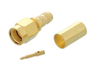SMA Type Connector, Male 3 Part Crimp, RG-58 Cable