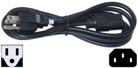 Power Cord 6ft. UL Listed NEMA 5 to IEC C13, 18-3 AWG