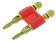 Dual Banana Plug to Binding Posts, Red