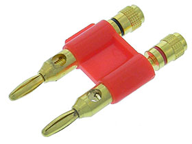 Dual Banana Plug to Binding Posts, Red