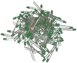 Pack of 100 - 3mm Green LED, Diffused