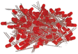 Pack of 100 - 5mm Red LED, Diffused
