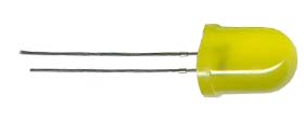 10mm Yellow LED, Diffused
