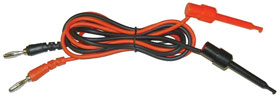 Test Leads, Banana Plugs to Micro Clips, 34in.
