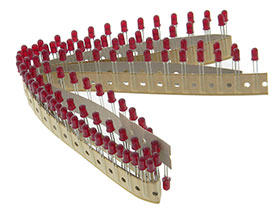 Pack of 100 - 5mm Red LED - Diffused