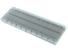 830 Tie Point Solderless Breadboard, Unmounted Clear