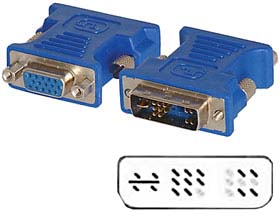 Adapter, DVI-ANALOG Male to VGA DB15-HD Female