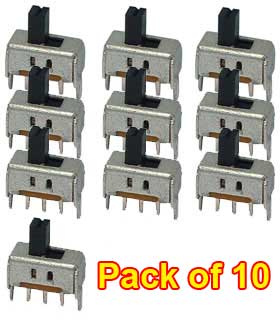 Pack of 10 - SPDT Micro Slide Switch
