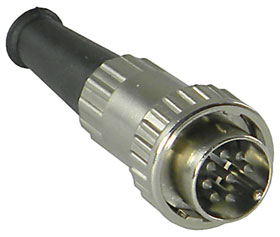 DIN Connector, Male for Cable, 8 Pin, with Locking Ring