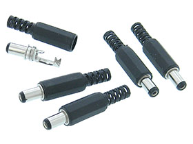 Pack of 5 - 5.5/2.5mm Coaxial power plug, cable end