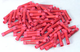 Butt Splice, Red for 18-22AWG, 100 Pcs.