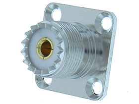 UHF Connector,  SO-239 Female 4 Corner Panel Mount