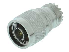 UHF-FEMALE TO N TYPE  MALE ADAPTOR