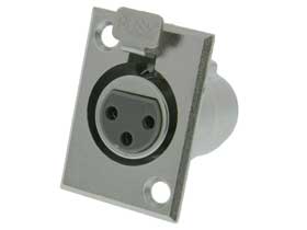 XLR Connector, Female 3 Pin Panel Mount