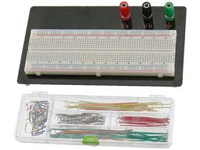 830 Tie Point Solderless Breadboard Mounted Panel with Jumpers