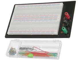 1260 Tie Point Solderless Breadboard Mounted Panel with Jumpers