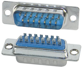 DB-15P Connector, 15 Pin Male