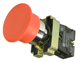 Red Mushroom Pushbutton Switch, Switchboard SPST-NC