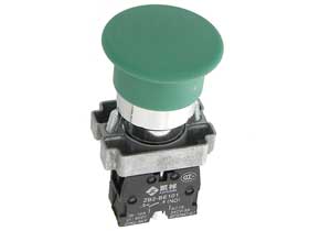 Green Mushroom Pushbutton Switch, Switchboard SPST-NO