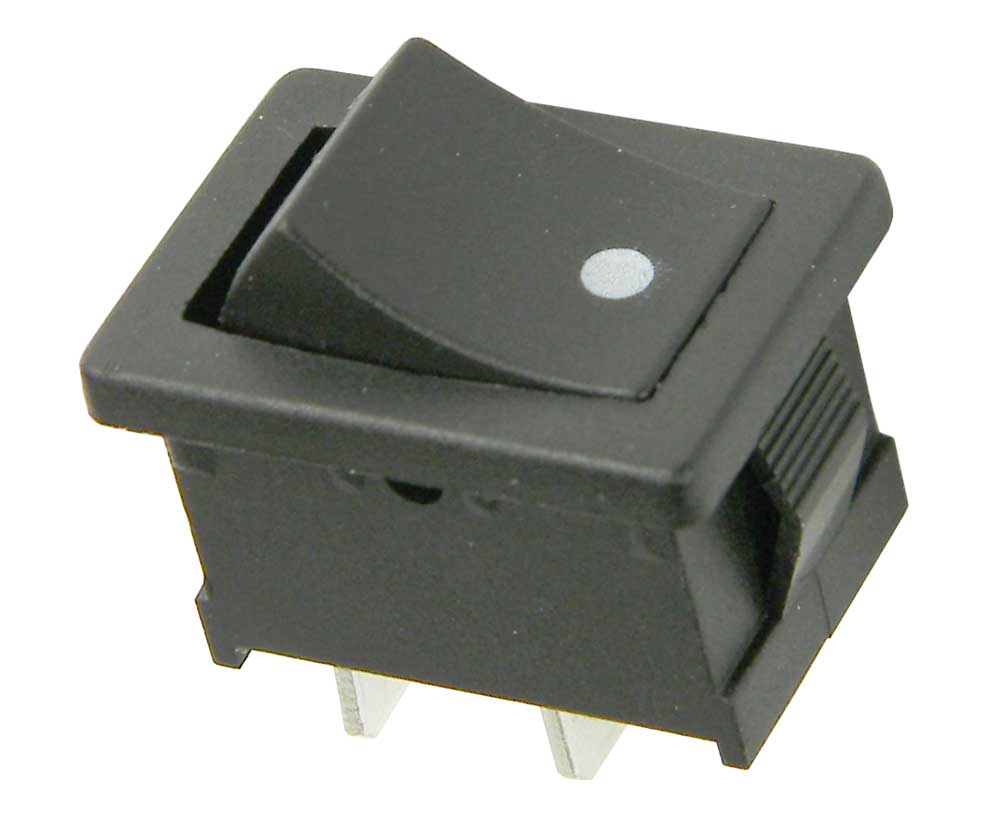 5Pcs Mini Round White 2Pin Terminal SPST ON-OFF Rocker Switch Snap-in  20mm12VJH 