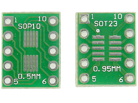 1/2 X  25/64 (12.8 X 10mm) 10 Pin SOT/SOP Adapter Breakout Board
