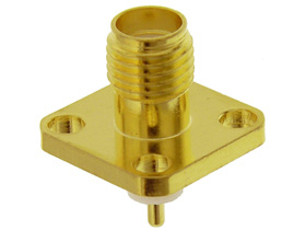 SMA Type Connector, 4 Hole Flange Mount Female