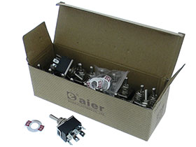 Box of 20 - DPDT On-On Full Size Toggle Switch, Quick Connect - 20A
