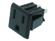 AC Outlet, NEMA 5-15R,  3 Wire 15A, Snap-in