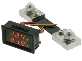 Mini Panel Meter, Dual Red LED Display 30 Volts & 100 Amps DC