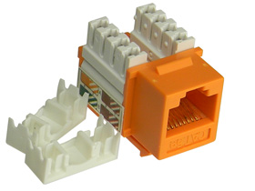 RJ45 Cat-5e Keystone Jack, Orange