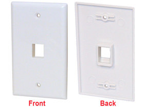 Wallplate, Keystone, White Single Cavity