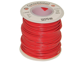 Wire, Solid Copper 22AWG, 100ft. Red