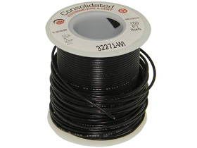Wire, Solid Copper 22AWG, 100ft. Black