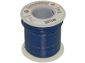 Wire, Solid Copper 22AWG, 100ft. Blue