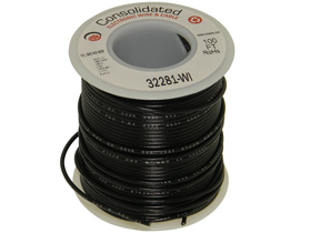 Wire, 22AWG Stranded Copper, 100ft. Black