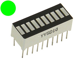 LED Bargraph Display, 10 Green LED,