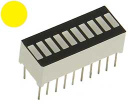 LED Bargraph Display, 10 Yellow LED,