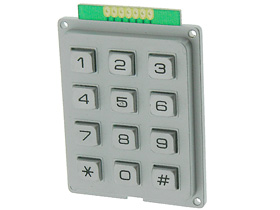 Keypad - Numeric - X/Y 3X4 - Metal Face