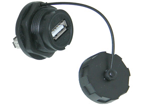 USB Bulkhead Connector, IP-67, Type A Females