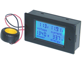 Panel Meter, Snap-in, Multi Function  AC Volts, 100Amps and  22KW