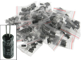 Pack of 260 - Capacitor Assortment, Electrolylic
