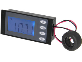Panel Meter, LCD Snap-in, AC Volts, 100Amp, 22KW