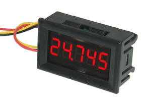 Mini Panel Meter, Snap-in 5 Digit Red, 30VDC