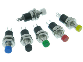 SPST-NO Pushbutton Button Switch Set, 6 colors